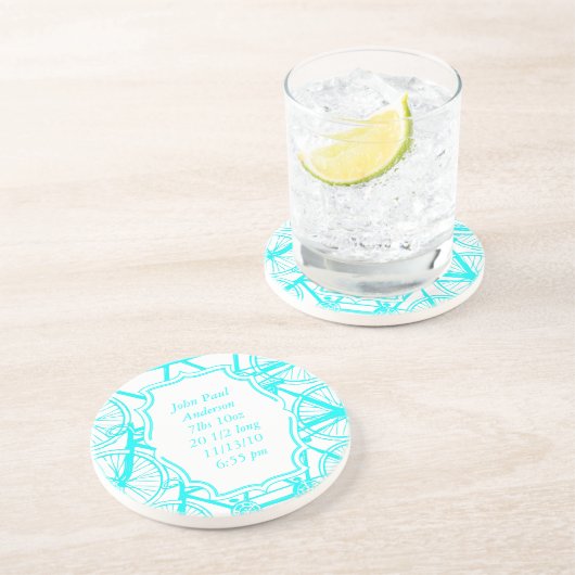 Vintager Bicycle Baby Boy Keepake Untersetzer (Seite)