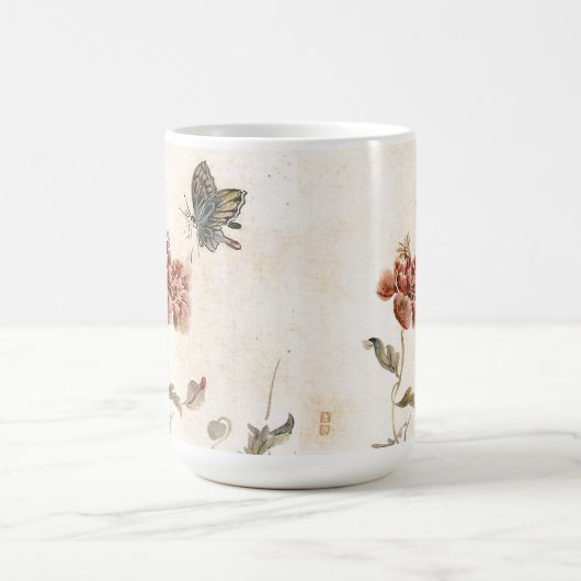 Vintager Biene, Schmetterlingund Kaffeetasse (Mittel)