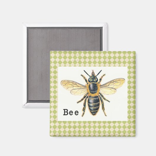 Vintager Bienenprimer Magnet (Vorderseite/Rückseite)