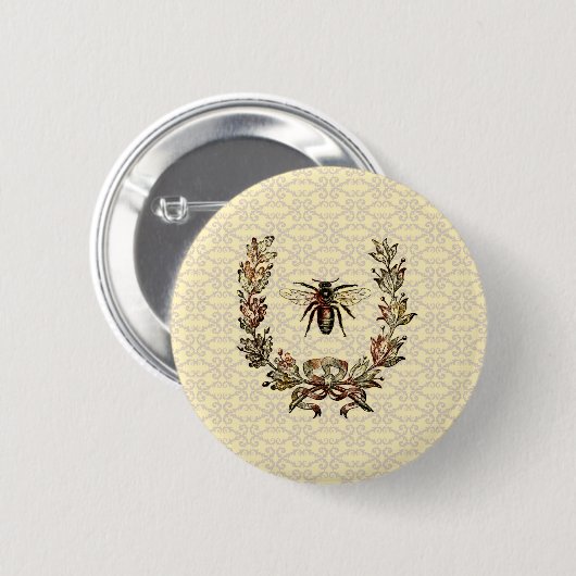Vintager Bienenreath Button (Vorne & Hinten)