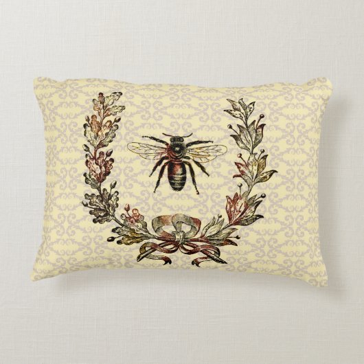 Vintager Bienenreath Dekokissen (Rückseite)