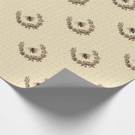 Vintager Bienenreath Geschenkpapier (Ecke)