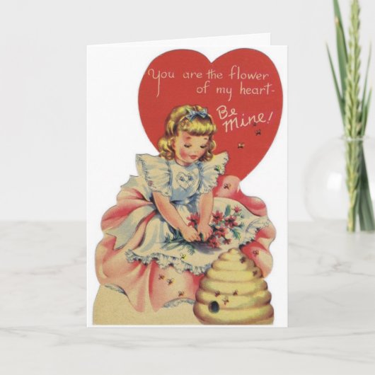 Vintager Bienenstock sein Mine Valentine Card Karte (Vorderseite)