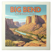 Vintager Big-Bend-Nationalpark Fliese (Vorderseite)