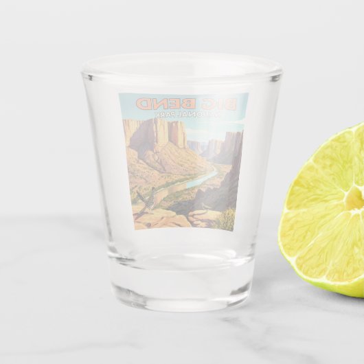 Vintager Big-Bend-Nationalpark Schnapsglas (Rückseite)