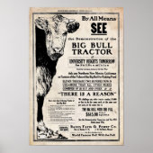 Vintager Big Bull Traktor Poster (Vorne)
