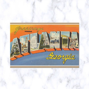 Vintager Big Letter Atlanta Georgia Postkarte