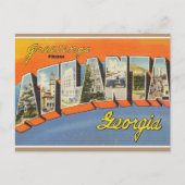 Vintager Big Letter Atlanta Georgia Postkarte (Vorderseite)
