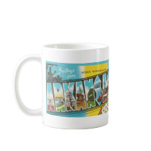 Vintager Big Letter Postkarte ARKANSAS