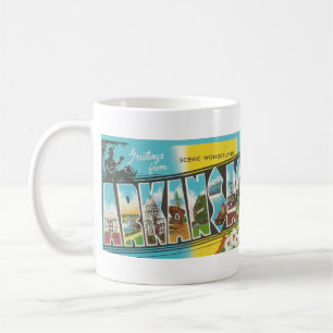 Vintager Big Letter Postkarte ARKANSAS Kaffeetasse