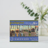 Vintager Big Letter Wyoming Postkarte (Stehend Vorderseite)