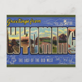 Vintager Big Letter Wyoming Postkarte (Vorderseite)