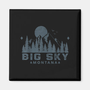 Vintager Big Sky Montana Berg Skigebiet Lugano Magnet