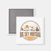 Vintager Big Sky, Montana Berg Wandern Magnet (Vorderseite/Rückseite)