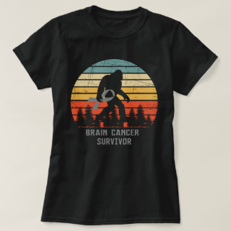 Vintager Bigfoot Gehirntumor Survivor Gray Ribbon T-Shirt