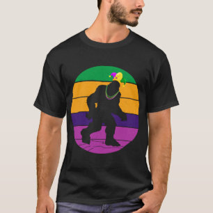 Vintager Bigfoot Lover Kostüm Happy Mardi Gras Car T-Shirt