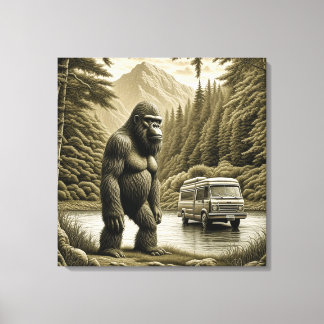 Vintager Bigfoot- und RV-Camper Leinwanddruck
