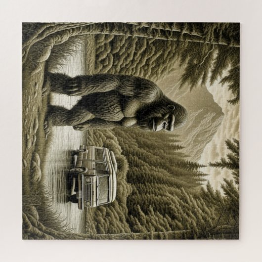 Vintager Bigfoot- und RV-Camper Puzzle (Horizontal)