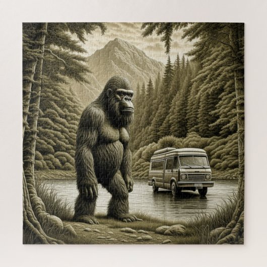 Vintager Bigfoot- und RV-Camper Puzzle (Vertikal)