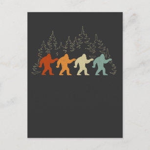 Vintager Bigfoot Wald Yeti Postkarte