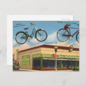 Vintager Bike Store Postkarte (Vorne/Hinten)