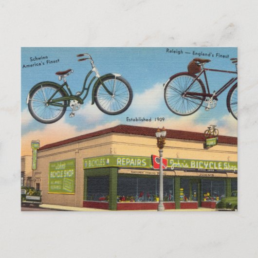 Vintager Bike Store Postkarte (Vorderseite)