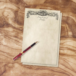 Vintager Bildlauf Altpapier hinzufügen Briefpapier