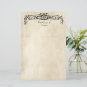 Vintager Bildlauf Altpapier hinzufügen Briefpapier (Stehend Vorderseite)