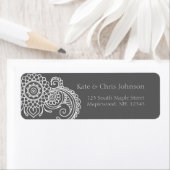 Vintager Bildlaufplan: Adressenaufkleber auf weiß (Insitu)