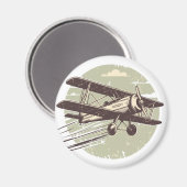 Vintager Biplane-Aviator Magnet (Vorderseite/Rückseite)