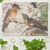 Vintager Bird Ephemera Entdeckungsreise Geschirrtuch (Gefaltet)