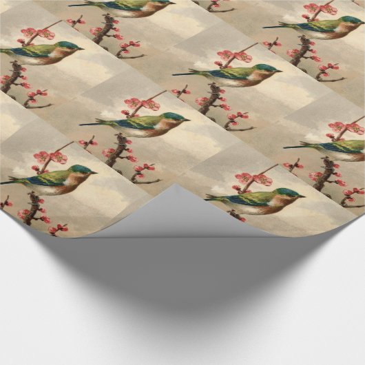 Vintager Bird Geschenkpapier (Ecke)