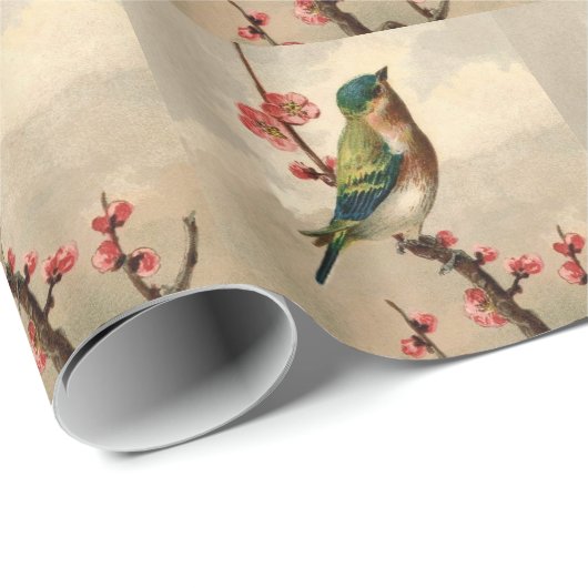 Vintager Bird Geschenkpapier (Rolleneckpunkt)