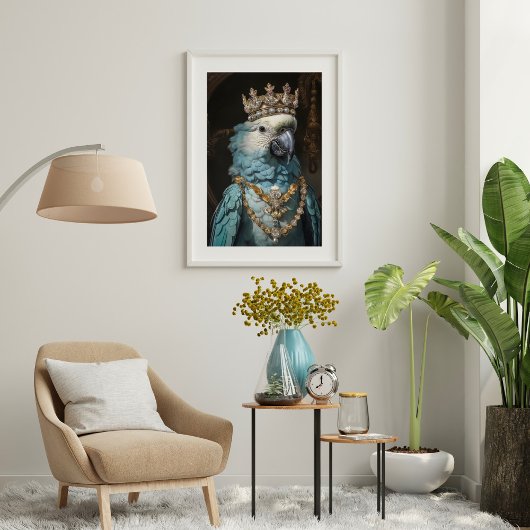 Vintager Bird Parrot Queen Crown Decoupage Seidenpapier