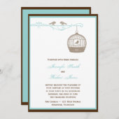 Vintager Birdcage in der Einladung (Vorne/Hinten)