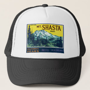 Vintager Birnen-Aufkleber Mt Shasta Kalifornien Truckerkappe