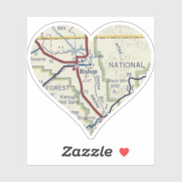 Vintager Bischof Kalifornien Karte Aufkleber