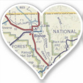 Vintager Bischof Kalifornien Karte Aufkleber (Vorderseite)