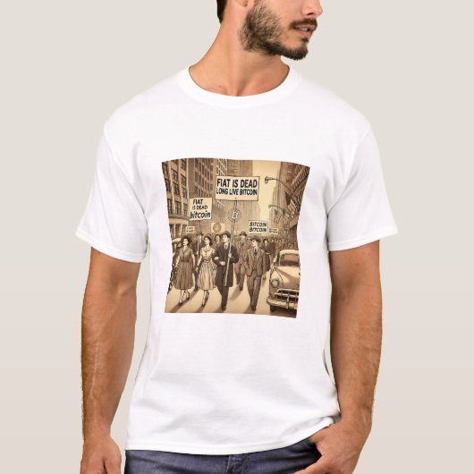 Vintager Bitcoin-Kryptowährungsentwurf T-Shirt (Vorderseite)