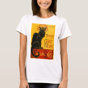 Vintager Black Cat Art Nouveau Chat Noir Steinlen T-Shirt
