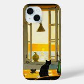 Vintager Black Cat Art Phone Case (Rückseite)