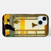 Vintager Black Cat Art Phone Case (Rückseite (Horizontal))