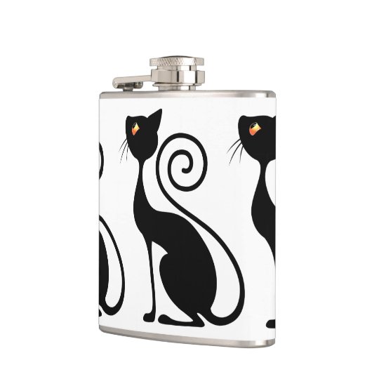 Vintager Black Cat-Stil Flachmann (Links)