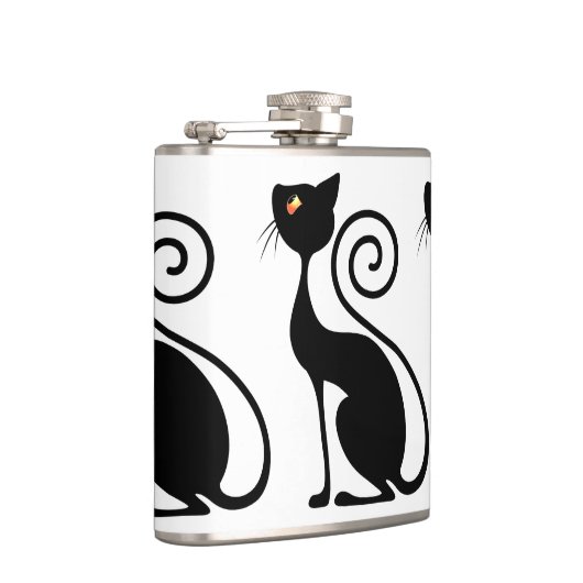 Vintager Black Cat-Stil Flachmann (Rechts)