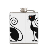 Vintager Black Cat-Stil Flachmann (Rückseite)