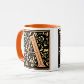 Vintager Black & Gold Letter 'A' - Tasse (Vorderseite Links)