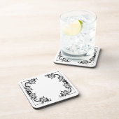 VINTAGER BLACK UND WEISSER DAMASK UNTERSETZER (Rechte Seite)