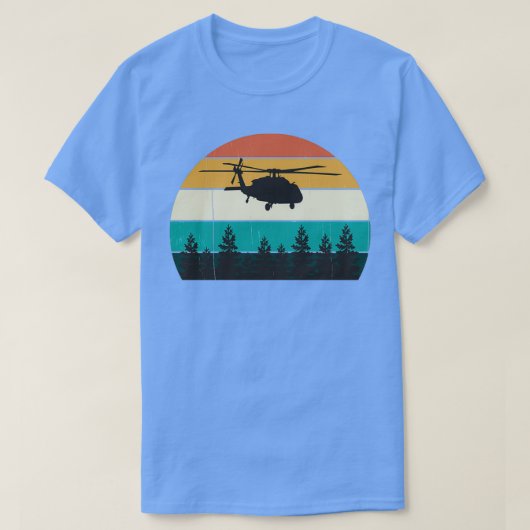 Vintager Blackhawk-Hubschrauber Retro-Krieg Sunset T-Shirt (Design vorne)
