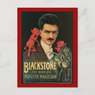 Vintager Blackstone Der Magier der Welt Postkarte