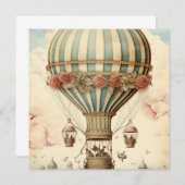 Vintager Bläserblauer Streifen Heißluftballon (Vorne/Hinten)